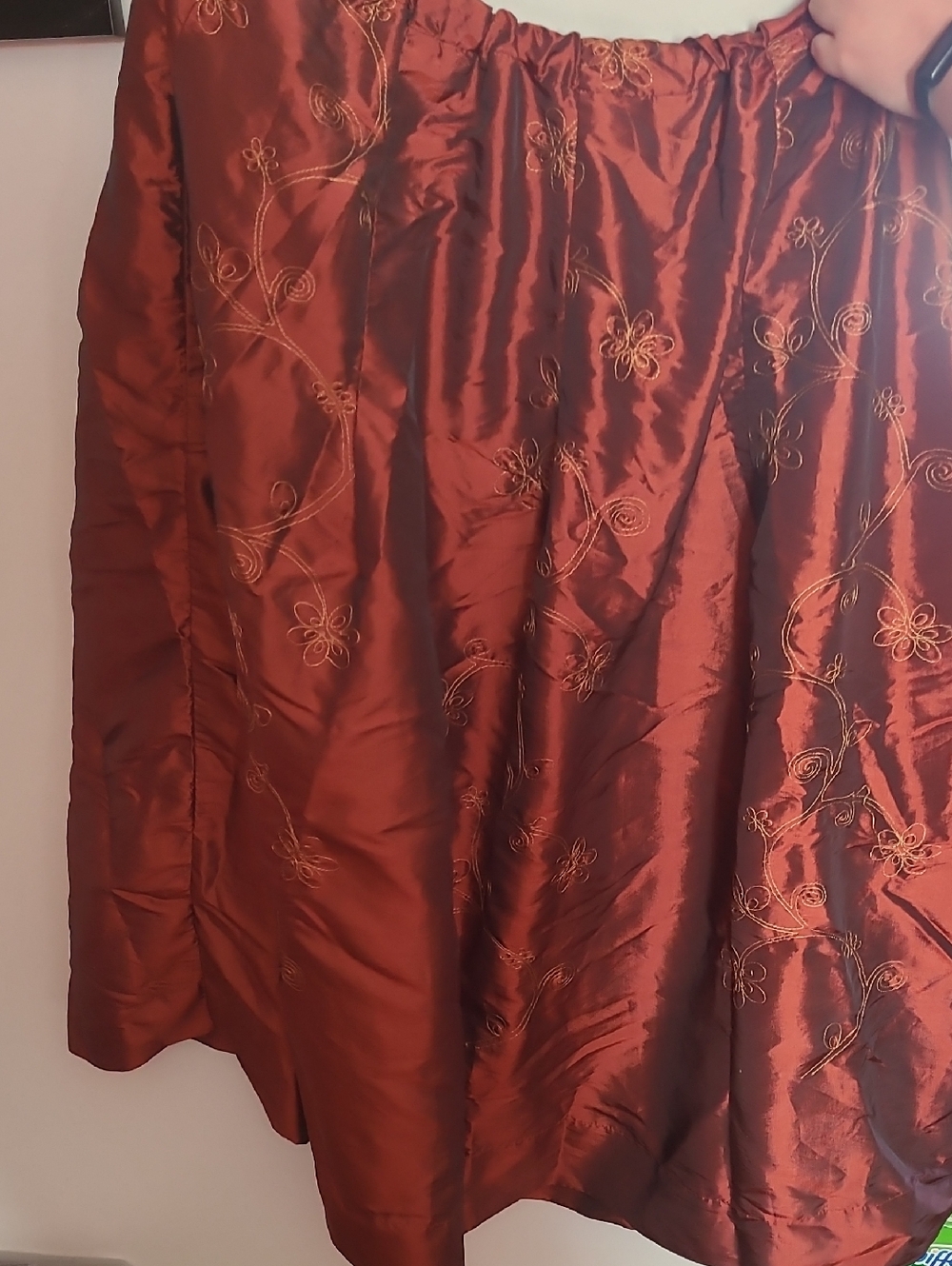 Red With Gold Accents Plus Size Handmade Skirt